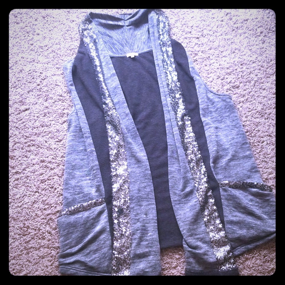 Juicy Couture Sleeveless Hi-Lo Shrug Sweater